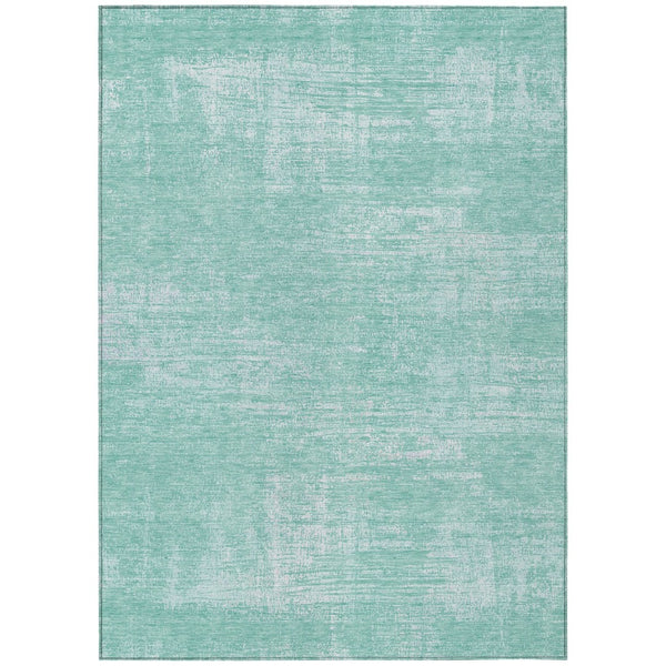 HomeRoots 9' Vibrant Turquoise and Teal Abstract Area Rug - Durable, Washable, Perfect for Indoor or Outdoor Spaces 9' X 12' 588802