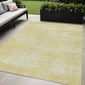 Homeroots 3' Beige Tan And Taupe Abstract Washable Area Rug – Versatile Indoor/Outdoor Decor For Any Space 5' X 8' Polyester 588805