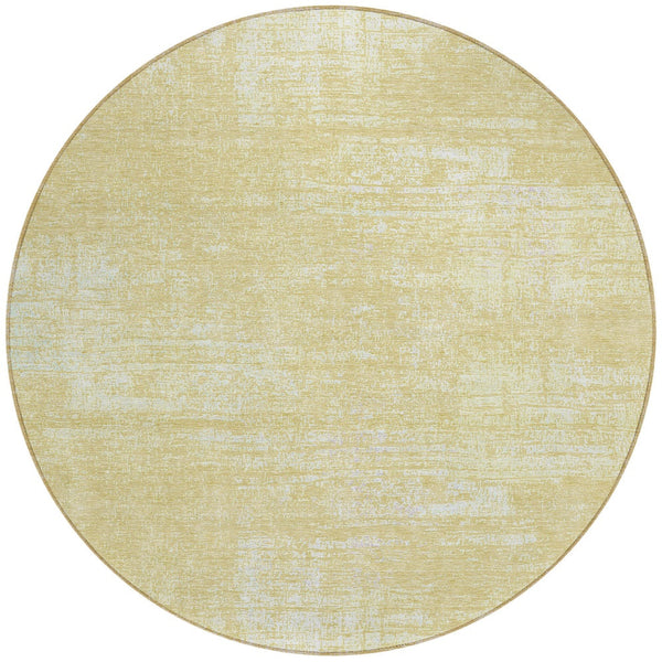 Homeroots 3' Beige Tan And Taupe Abstract Washable Area Rug – Versatile Indoor/Outdoor Decor For Any Space 8' Round Polyester 588806