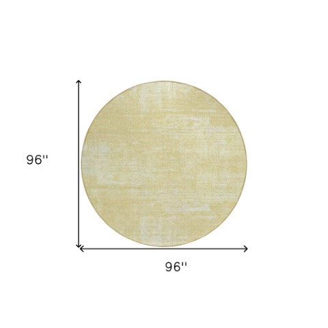Homeroots 3' Beige Tan And Taupe Abstract Washable Area Rug – Versatile Indoor/Outdoor Decor For Any Space 8' Round Polyester 588806