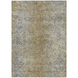 Homeroots 3' Brown Beige And Charcoal Oriental Washable Area Rug For Indoor Or Outdoor Use, Durable Design 3' X 5' Polyester 588810