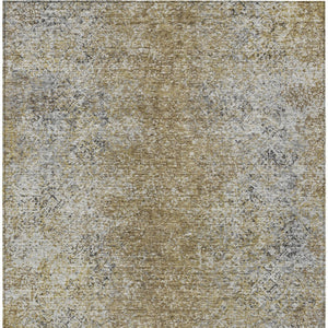 Homeroots 3' Brown Beige And Charcoal Oriental Washable Area Rug For Indoor Or Outdoor Use, Durable Design 5' X 8' Polyester 588811