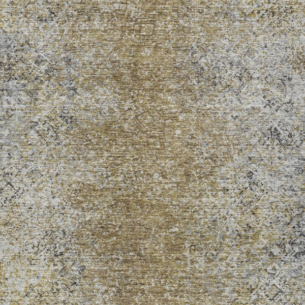 Homeroots 3' Brown Beige And Charcoal Oriental Washable Area Rug For Indoor Or Outdoor Use, Durable Design 5' X 8' Polyester 588811