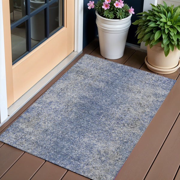Homeroots 3' Brown Beige And Charcoal Oriental Washable Area Rug For Indoor Or Outdoor Use, Durable Design 3' X 5' Polyester 588816