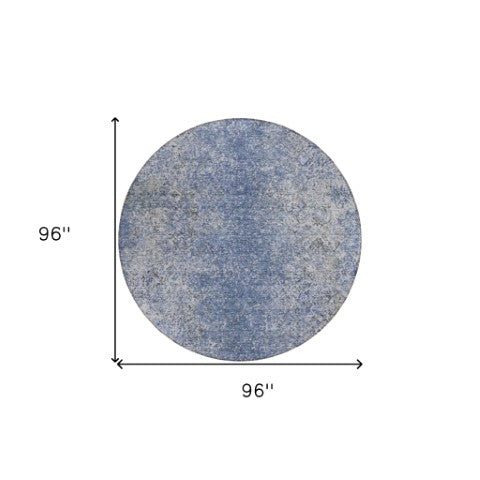 Homeroots 3' Brown Beige And Charcoal Oriental Washable Area Rug For Indoor Or Outdoor Use, Durable Design 8' Round Polyester 588818