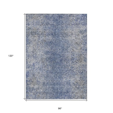 Homeroots 3' Brown Beige And Charcoal Oriental Washable Area Rug For Indoor Or Outdoor Use, Durable Design 8' X 10' Polyester 588819