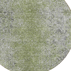 Homeroots 3' Brown Beige And Charcoal Oriental Washable Area Rug For Indoor Or Outdoor Use, Durable Design 8' Round Polyester 588824