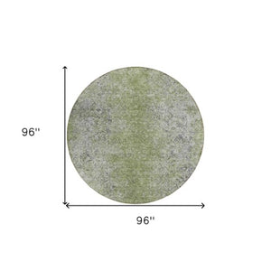 Homeroots 3' Brown Beige And Charcoal Oriental Washable Area Rug For Indoor Or Outdoor Use, Durable Design 8' Round Polyester 588824