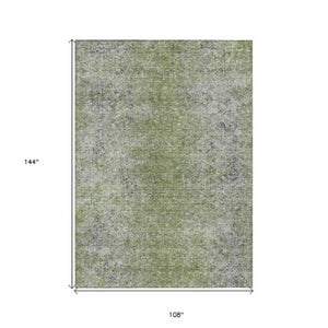 Homeroots 3' Brown Beige And Charcoal Oriental Washable Area Rug For Indoor Or Outdoor Use, Durable Design 9' X 12' Polyester 588826