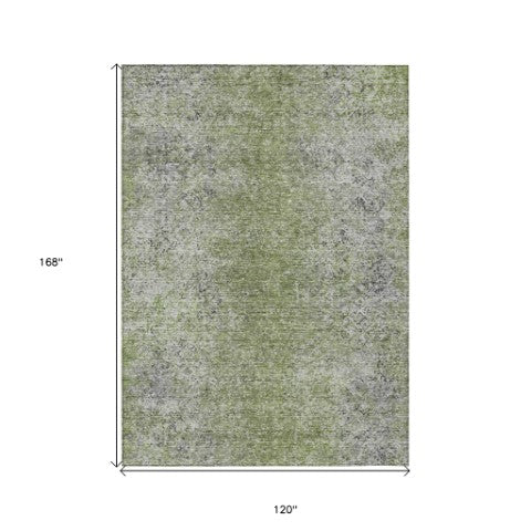 Homeroots 3' Brown Beige And Charcoal Oriental Washable Area Rug For Indoor Or Outdoor Use, Durable Design 10' X 14' Polyester 588827
