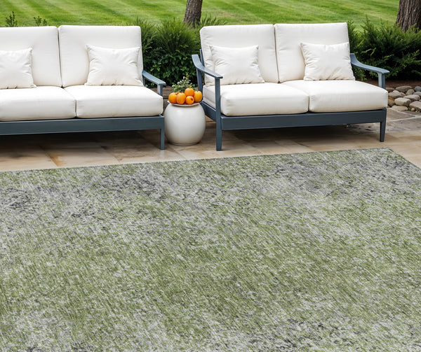 Homeroots 3' Brown Beige And Charcoal Oriental Washable Area Rug For Indoor Or Outdoor Use, Durable Design 10' X 14' Polyester 588827