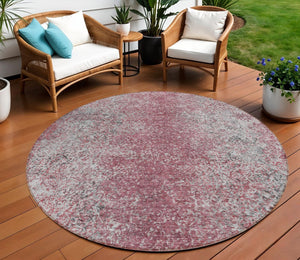 Homeroots 3' Brown Beige And Charcoal Oriental Washable Area Rug For Indoor Or Outdoor Use, Durable Design 8' Round Polyester 588830