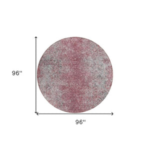 Homeroots 3' Brown Beige And Charcoal Oriental Washable Area Rug For Indoor Or Outdoor Use, Durable Design 8' Round Polyester 588830