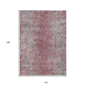 Homeroots 3' Brown Beige And Charcoal Oriental Washable Area Rug For Indoor Or Outdoor Use, Durable Design 10' X 14' Polyester 588833