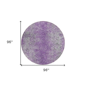 Homeroots 3' Brown Beige And Charcoal Oriental Washable Area Rug For Indoor Or Outdoor Use, Durable Design 8' Round Polyester 588836