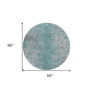 Homeroots 3' Brown Beige And Charcoal Oriental Washable Area Rug For Indoor Or Outdoor Use, Durable Design 8' Round Polyester 588842