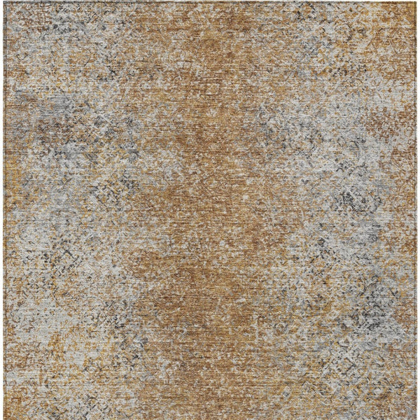 Homeroots 3' Brown Beige And Charcoal Oriental Washable Area Rug For Indoor Or Outdoor Use, Durable Design 3' X 5' Polyester 588846