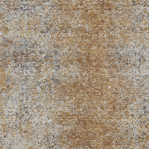 Homeroots 3' Brown Beige And Charcoal Oriental Washable Area Rug For Indoor Or Outdoor Use, Durable Design 3' X 5' Polyester 588846