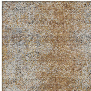 Homeroots 3' Brown Beige And Charcoal Oriental Washable Area Rug For Indoor Or Outdoor Use, Durable Design 5' X 8' Polyester 588847