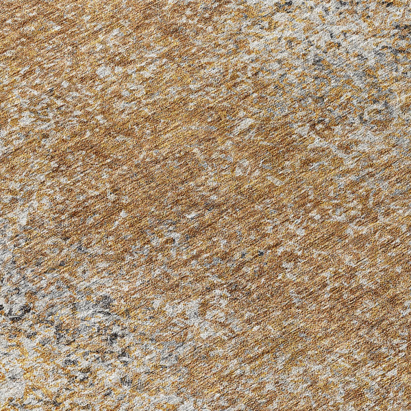 Homeroots 3' Brown Beige And Charcoal Oriental Washable Area Rug For Indoor Or Outdoor Use, Durable Design 8' Round Polyester 588848