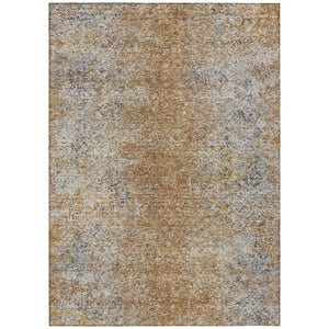 Homeroots 3' Brown Beige And Charcoal Oriental Washable Area Rug For Indoor Or Outdoor Use, Durable Design 8' X 10' Polyester 588849