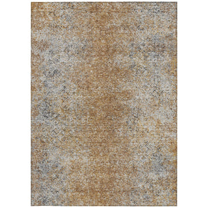 Homeroots 3' Brown Beige And Charcoal Oriental Washable Area Rug For Indoor Or Outdoor Use, Durable Design 9' X 12' Polyester 588850