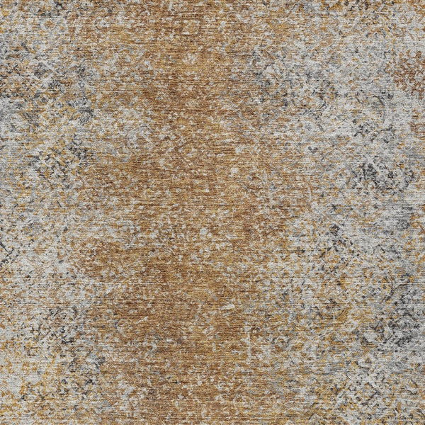 Homeroots 3' Brown Beige And Charcoal Oriental Washable Area Rug For Indoor Or Outdoor Use, Durable Design 10' X 14' Polyester 588851