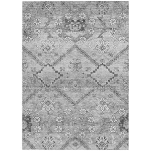 Homeroots 3' Stylish Floral Washable Area Rug - Durable Artichoke Green & Denim Blue For Indoor & Outdoor Use 3' X 5' Polyester 588870