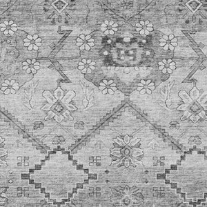 Homeroots 3' Stylish Floral Washable Area Rug - Durable Artichoke Green & Denim Blue For Indoor & Outdoor Use 3' X 5' Polyester 588870