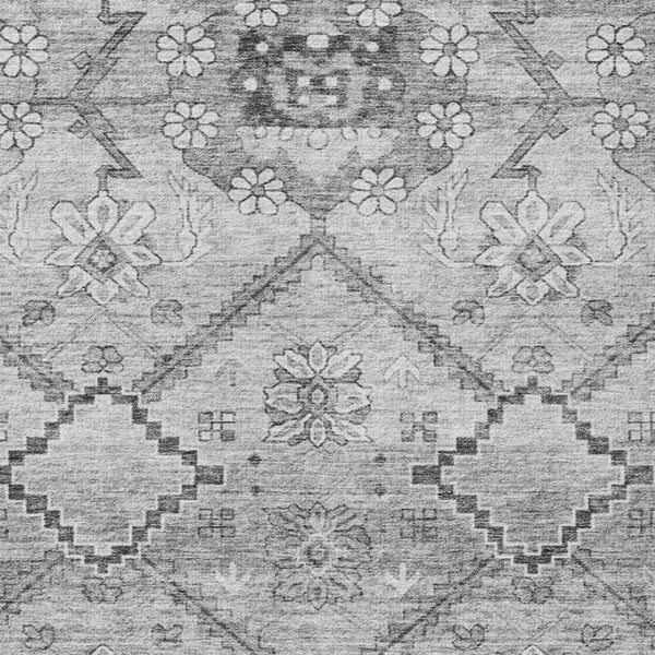 Homeroots 3' Stylish Floral Washable Area Rug - Durable Artichoke Green & Denim Blue For Indoor & Outdoor Use 5' X 8' Polyester 588871