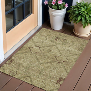 Homeroots 3' Inviting Floral Washable Area Rug For Indoor And Outdoor Spaces – Durable, Stain-resistant Design 3' X 5' Polyester 588882