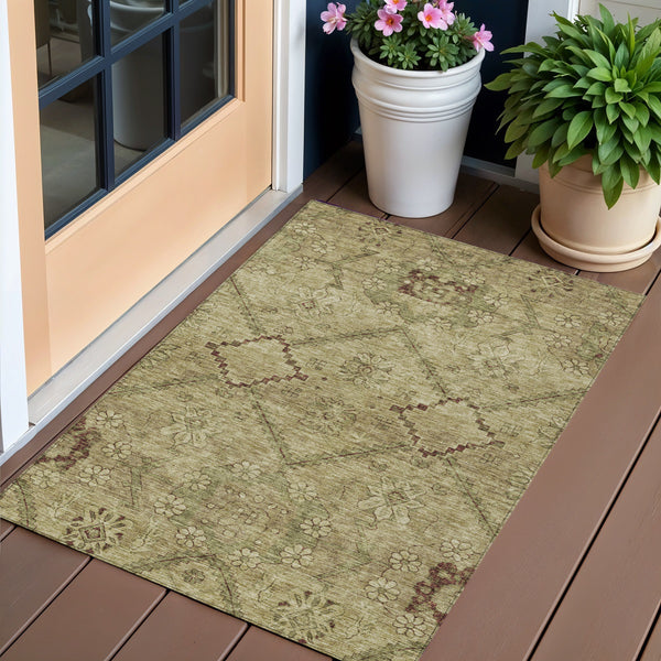Homeroots 3' Inviting Floral Washable Area Rug For Indoor And Outdoor Spaces – Durable, Stain-resistant Design 3' X 5' Polyester 588882