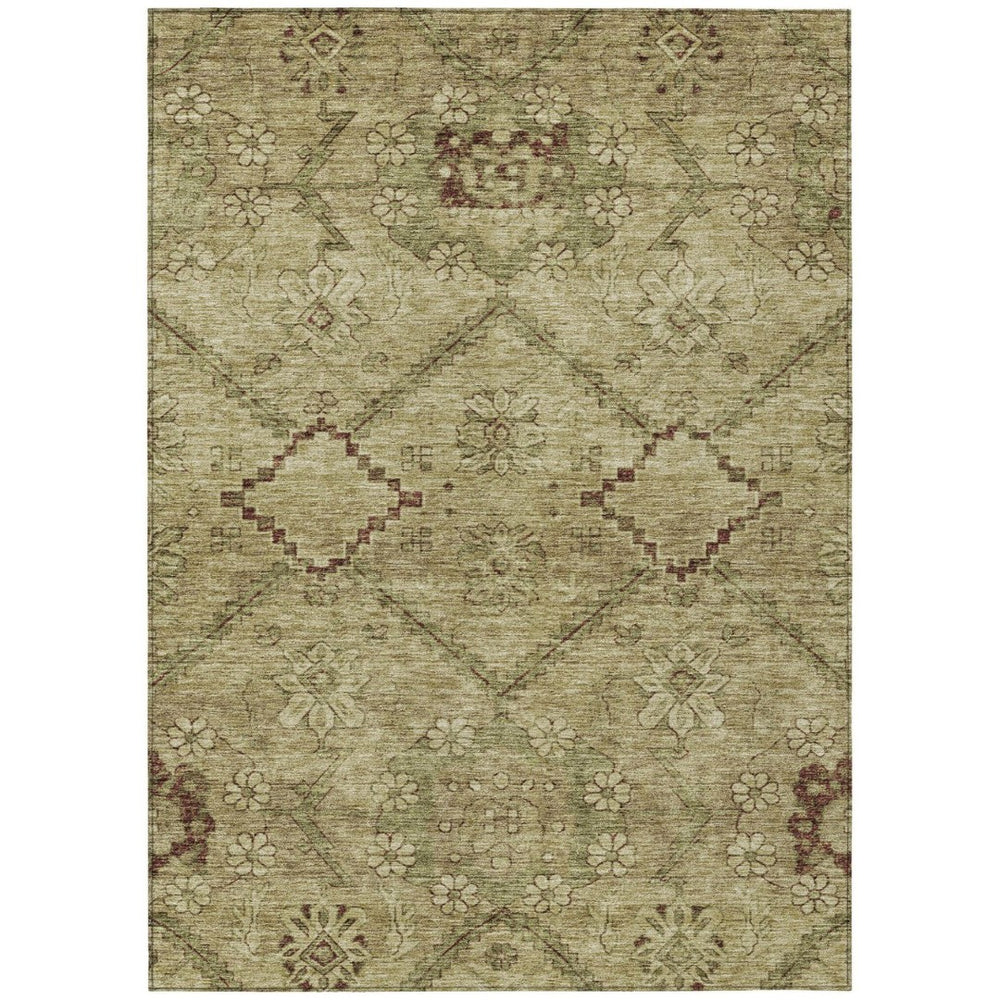 HomeRoots 5' Timeless Floral Indoor Outdoor Area Rug - Durable, Washable, Perfect for High-Traffic Spaces 5' X 8' 588883