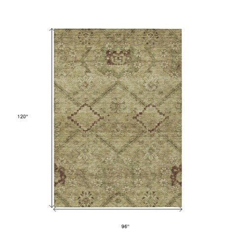 Homeroots 3' Inviting Floral Washable Area Rug For Indoor And Outdoor Spaces – Durable, Stain-resistant Design 8' X 10' Polyester 588885