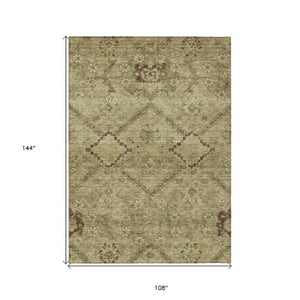 Homeroots 3' Inviting Floral Washable Area Rug For Indoor And Outdoor Spaces – Durable, Stain-resistant Design 9' X 12' Polyester 588886