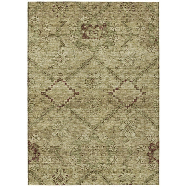 HomeRoots 5' Timeless Floral Indoor Outdoor Area Rug - Durable, Washable, Perfect for High-Traffic Spaces 10' X 14' 588887