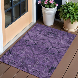 Homeroots 3' Inviting Floral Washable Area Rug For Indoor And Outdoor Spaces – Durable, Stain-resistant Design 3' X 5' Polyester 588888
