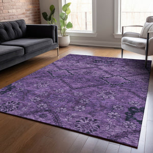 Homeroots 3' Inviting Floral Washable Area Rug For Indoor And Outdoor Spaces – Durable, Stain-resistant Design 5' X 8' Polyester 588889