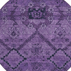 Homeroots 3' Inviting Floral Washable Area Rug For Indoor And Outdoor Spaces – Durable, Stain-resistant Design 8' Round Polyester 588890