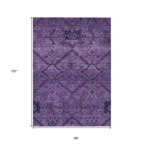 Homeroots 3' Inviting Floral Washable Area Rug For Indoor And Outdoor Spaces – Durable, Stain-resistant Design 8' X 10' Polyester 588891