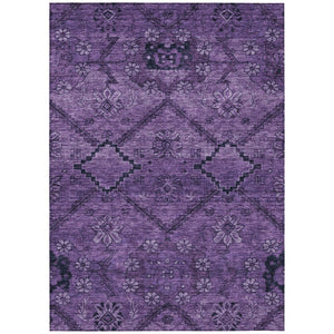 HomeRoots 5' Vibrant Eggplant Purple Floral Area Rug - Durable, Machine Washable for Indoor & Outdoor Spaces 8' X 10' 588891