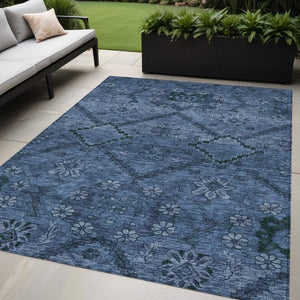 Homeroots 3' Inviting Floral Washable Area Rug For Indoor And Outdoor Spaces – Durable, Stain-resistant Design 5' X 8' Polyester 588895