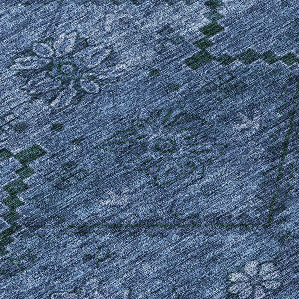 Homeroots 3' Inviting Floral Washable Area Rug For Indoor And Outdoor Spaces – Durable, Stain-resistant Design 8' Round Polyester 588896