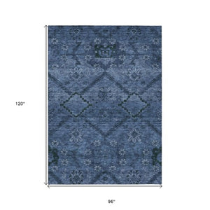 Homeroots 3' Inviting Floral Washable Area Rug For Indoor And Outdoor Spaces – Durable, Stain-resistant Design 8' X 10' Polyester 588897