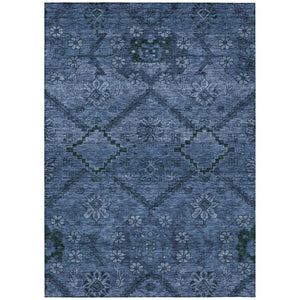 HomeRoots 9' Navy Blue Floral Area Rug – Durable, Washable Design for Indoor & Outdoor Spaces, Easy Care 9' X 12' 588898