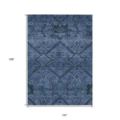 Homeroots 3' Inviting Floral Washable Area Rug For Indoor And Outdoor Spaces – Durable, Stain-resistant Design 10' X 14' Polyester 588899