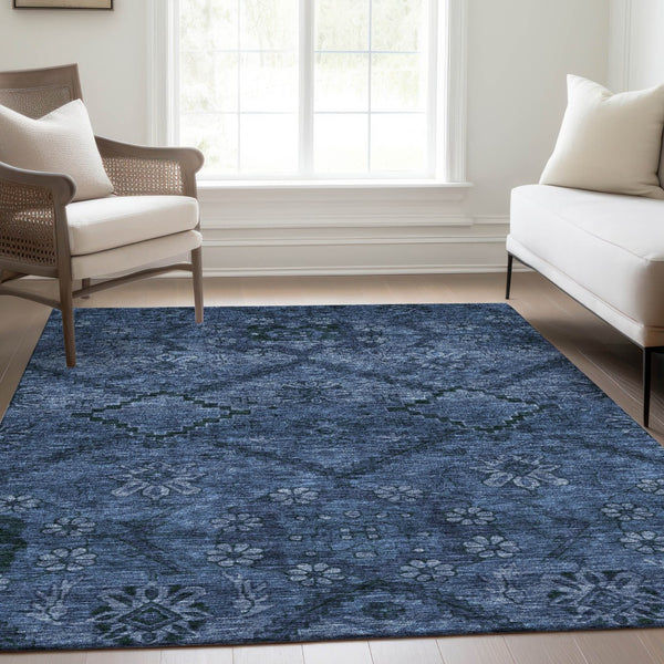 Homeroots 3' Inviting Floral Washable Area Rug For Indoor And Outdoor Spaces – Durable, Stain-resistant Design 10' X 14' Polyester 588899