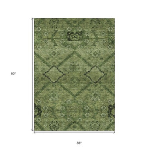 Homeroots 3' Inviting Floral Washable Area Rug For Indoor And Outdoor Spaces – Durable, Stain-resistant Design 3' X 5' Polyester 588900