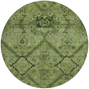 Homeroots 3' Inviting Floral Washable Area Rug For Indoor And Outdoor Spaces – Durable, Stain-resistant Design 8' Round Polyester 588902