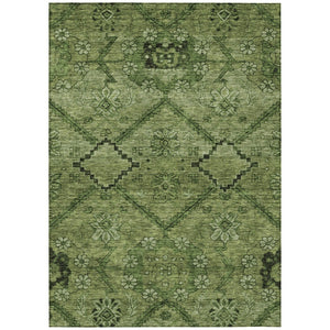 HomeRoots 9' Floral Washable Area Rug – Elegant Olive and Fern Green Design for Indoor and Outdoor Spaces 9' X 12' 588904